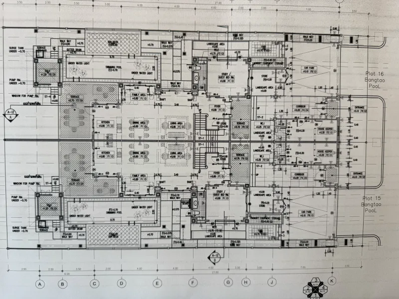 Original architectural drawing — 3-bedroom layout, sheet 2